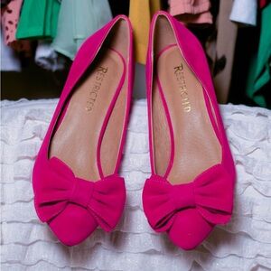 Restricted Fuchsia Bow Flats